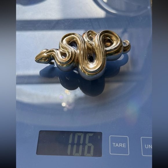 BARRY KIESELSTEIN-CORD STERLING SILVER SNAKE BELT BUCKLE 106 GRAMS 1993 main image 8